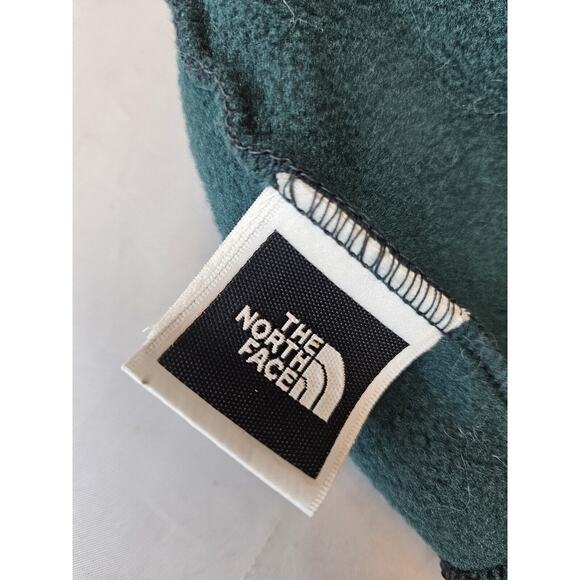 Vtg The North Face Beanie Hat USA Made Black Green Fleece Winter Cap 90s Cuff - Picture 7 of 10